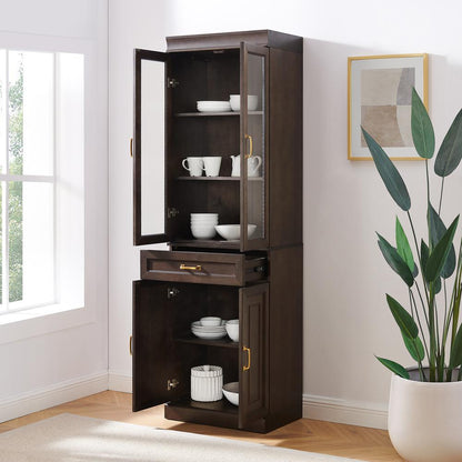 Stanton Glass Door Kitchen Storage Pantry Cabinet