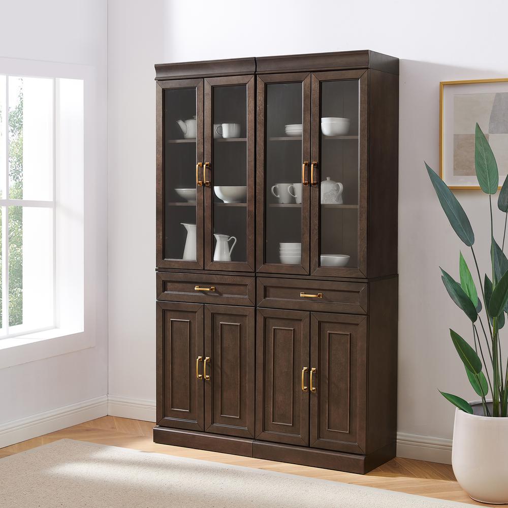 Stanton 2Pc Glass Door Kitchen Storage Pantry Cabinet Set - 2 Pantries