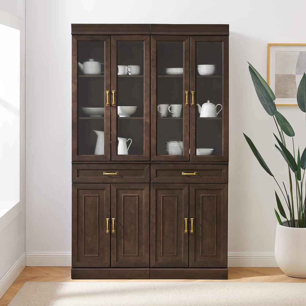 Stanton 2Pc Glass Door Kitchen Storage Pantry Cabinet Set - 2 Pantries