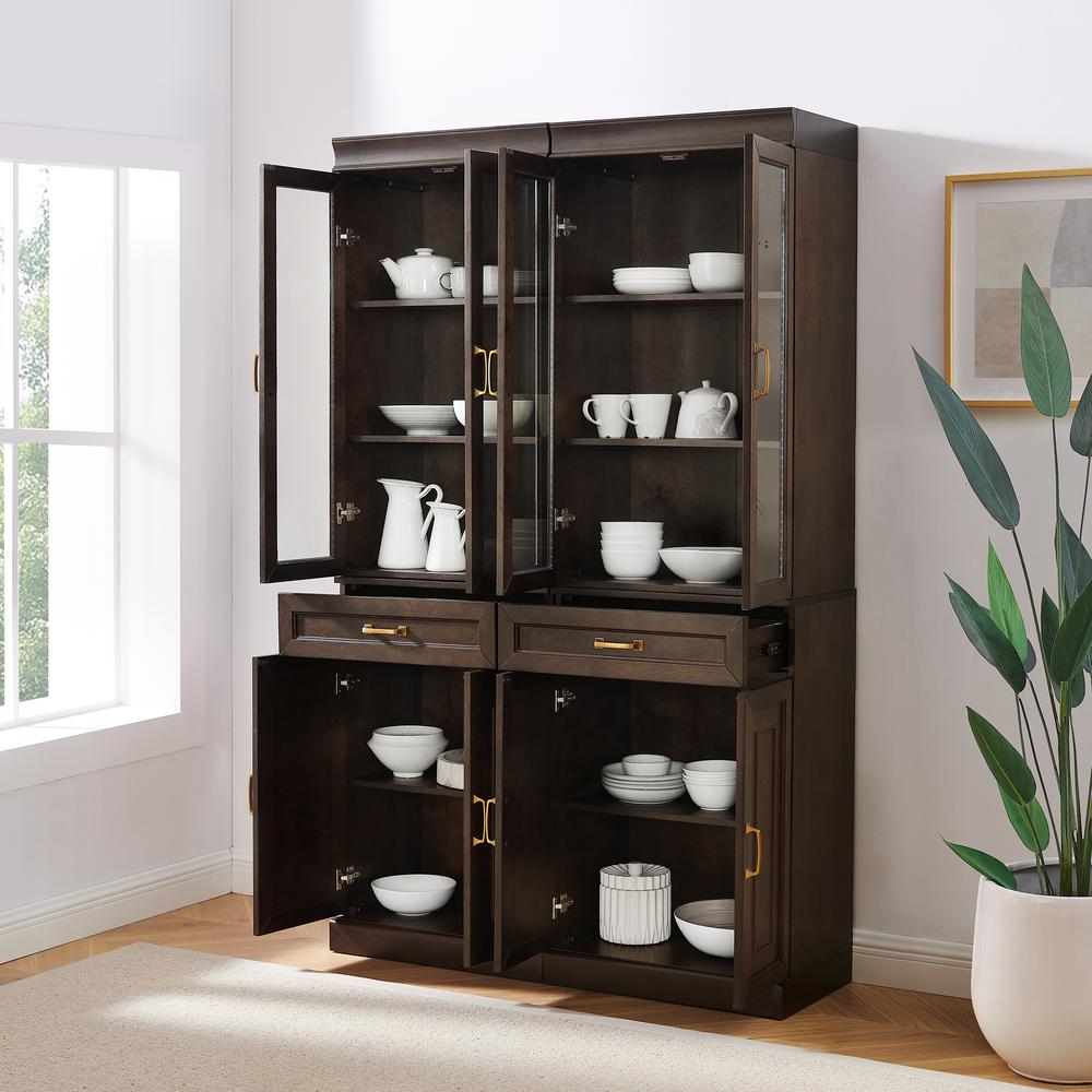 Stanton 2Pc Glass Door Kitchen Storage Pantry Cabinet Set - 2 Pantries