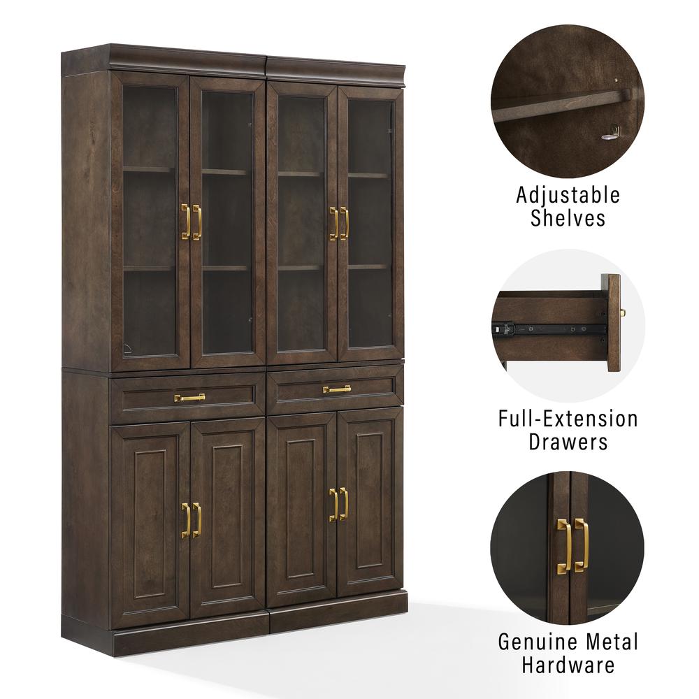 Stanton 2Pc Glass Door Kitchen Storage Pantry Cabinet Set - 2 Pantries