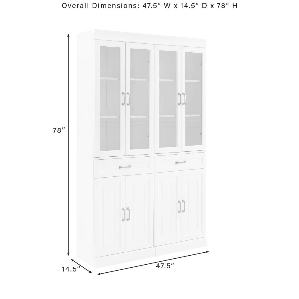 Stanton 2Pc Glass Door Kitchen Storage Pantry Cabinet Set - 2 Pantries