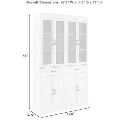 Stanton 2Pc Glass Door Kitchen Storage Pantry Cabinet Set - 2 Pantries