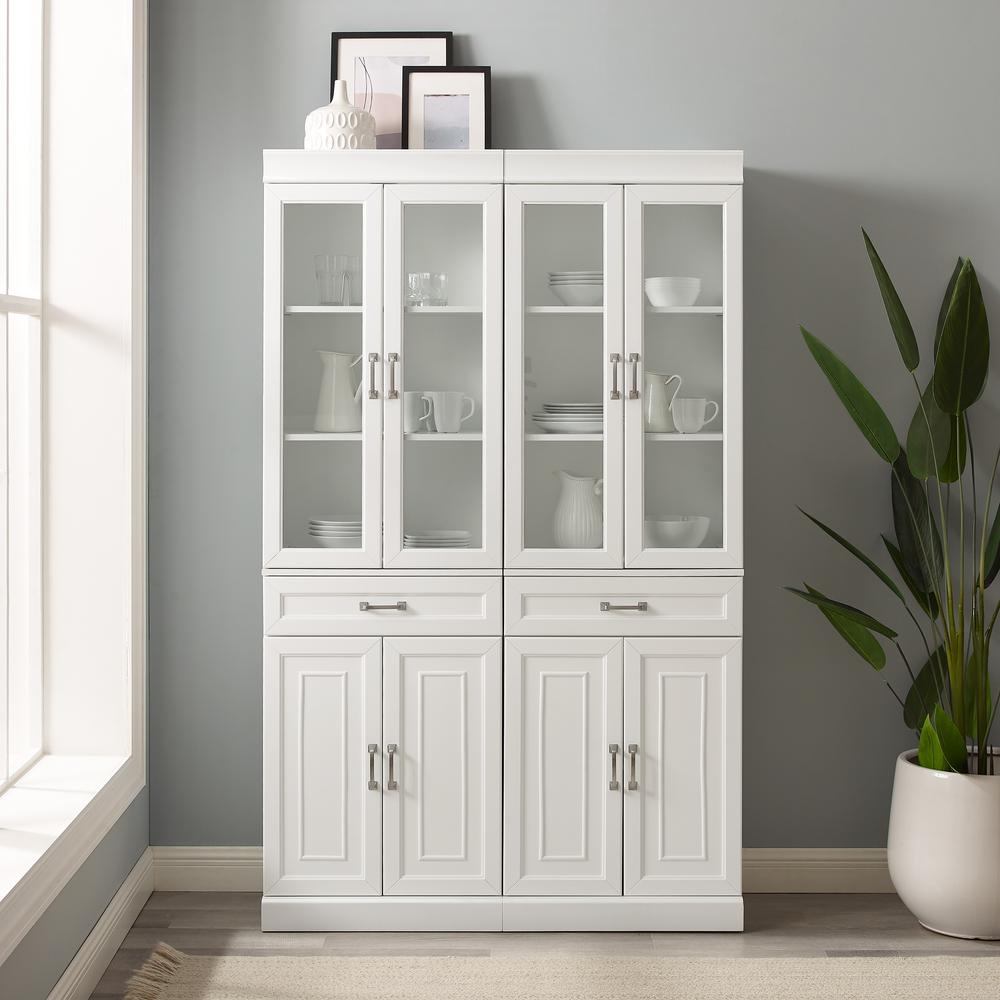 Stanton 2Pc Glass Door Kitchen Storage Pantry Cabinet Set - 2 Pantries