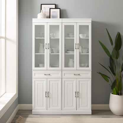 Stanton 2Pc Glass Door Kitchen Storage Pantry Cabinet Set - 2 Pantries