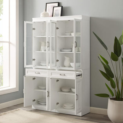 Stanton 2Pc Glass Door Kitchen Storage Pantry Cabinet Set - 2 Pantries