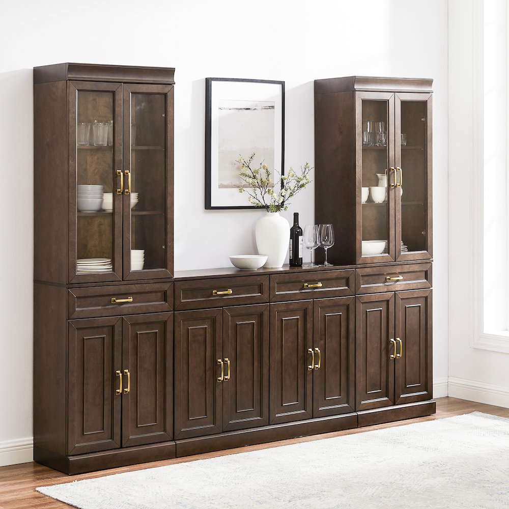 Stanton 3-Piece Sideboard And Glass Door Pantry Set - Sideboard & 2 Pantries