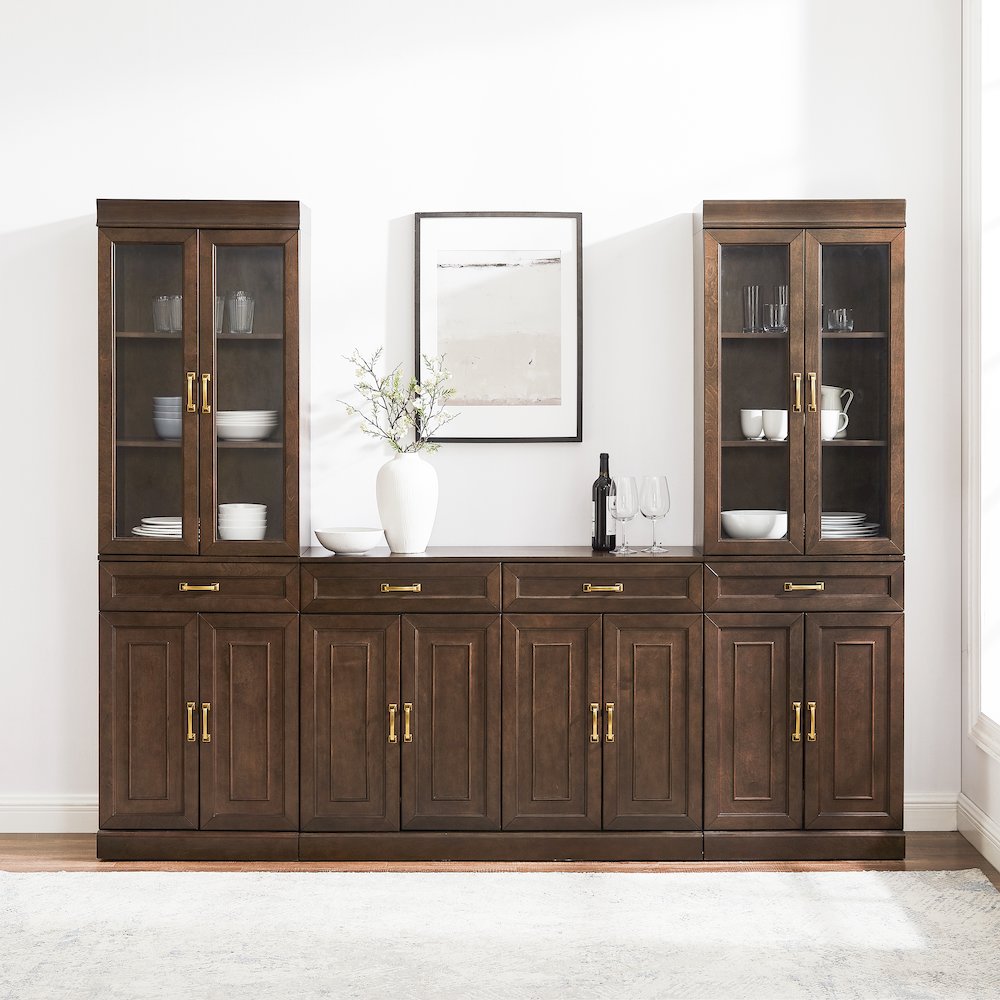 Stanton 3-Piece Sideboard And Glass Door Pantry Set - Sideboard & 2 Pantries