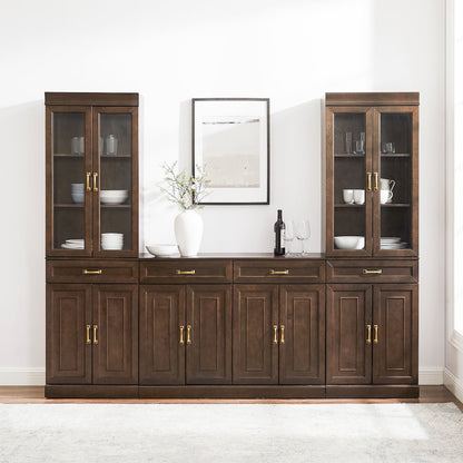 Stanton 3-Piece Sideboard And Glass Door Pantry Set - Sideboard & 2 Pantries