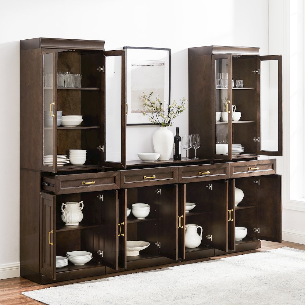 Stanton 3-Piece Sideboard And Glass Door Pantry Set - Sideboard & 2 Pantries