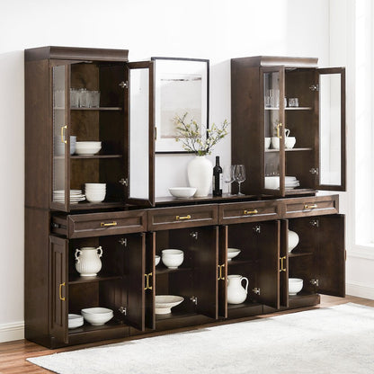 Stanton 3-Piece Sideboard And Glass Door Pantry Set - Sideboard & 2 Pantries