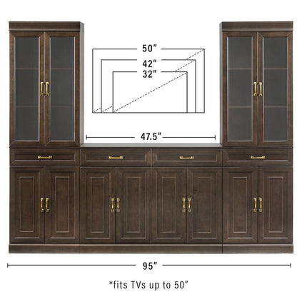 Stanton 3-Piece Sideboard And Glass Door Pantry Set - Sideboard & 2 Pantries