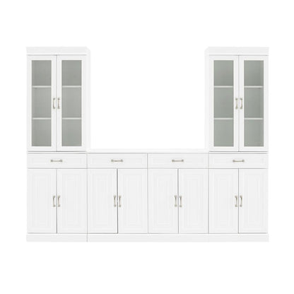 Stanton 3-Piece Sideboard And Glass Door Pantry Set - Sideboard & 2 Pantries