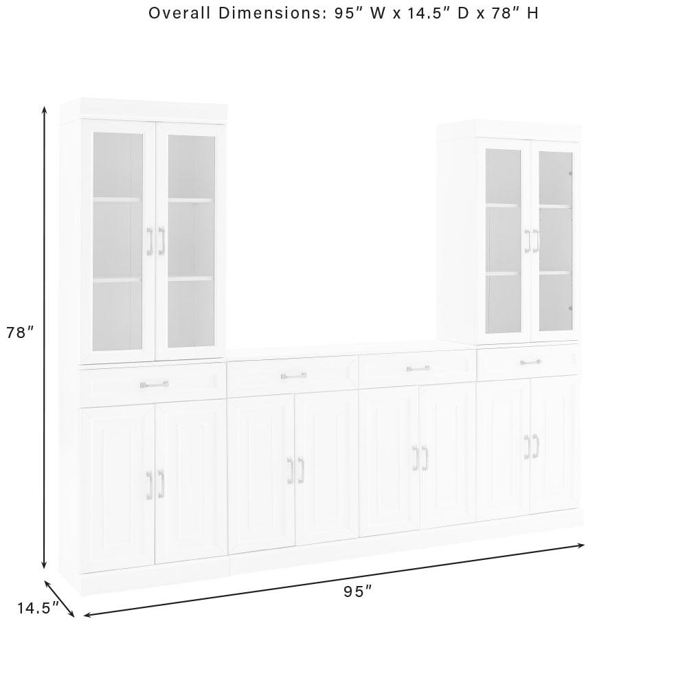 Stanton 3-Piece Sideboard And Glass Door Pantry Set - Sideboard & 2 Pantries