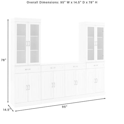Stanton 3-Piece Sideboard And Glass Door Pantry Set - Sideboard & 2 Pantries