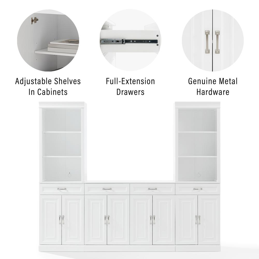 Stanton 3-Piece Sideboard And Storage Bookcase Set - Sideboard & 2 Bookcases