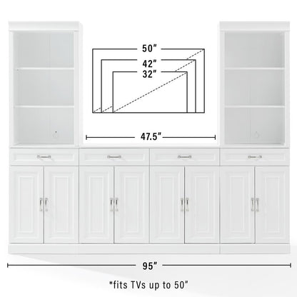 Stanton 3-Piece Sideboard And Storage Bookcase Set - Sideboard & 2 Bookcases