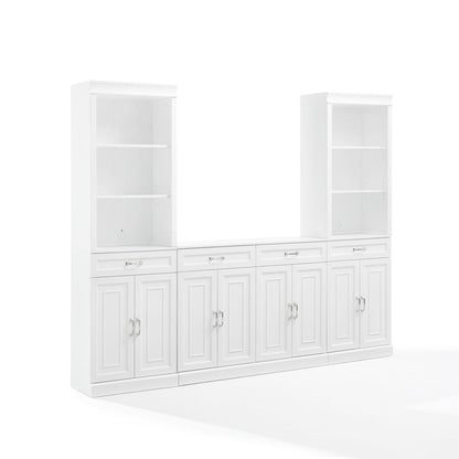 Stanton 3-Piece Sideboard And Storage Bookcase Set - Sideboard & 2 Bookcases