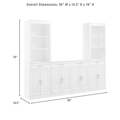 Stanton 3-Piece Sideboard And Storage Bookcase Set - Sideboard & 2 Bookcases