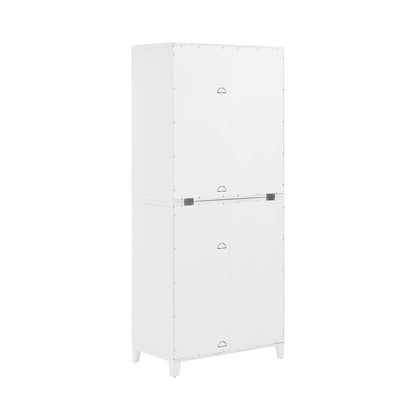 Roarke Pantry Storage Cabinet With Glass Door Hutch