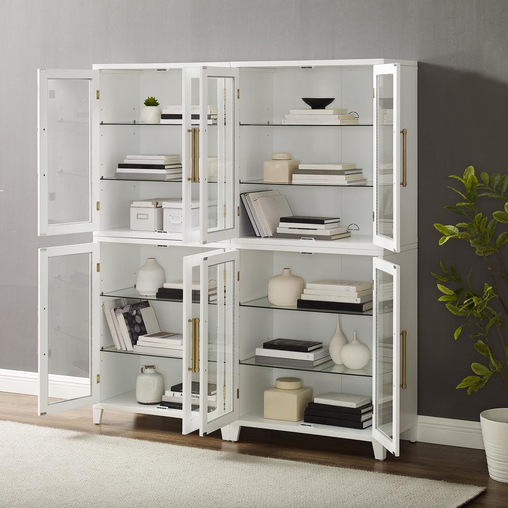 Roarke 2Pc Glass Door Kitchen Pantry Storage Cabinet Set - 2 Pantries
