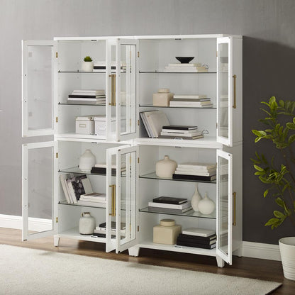 Roarke 2Pc Glass Door Kitchen Pantry Storage Cabinet Set - 2 Pantries
