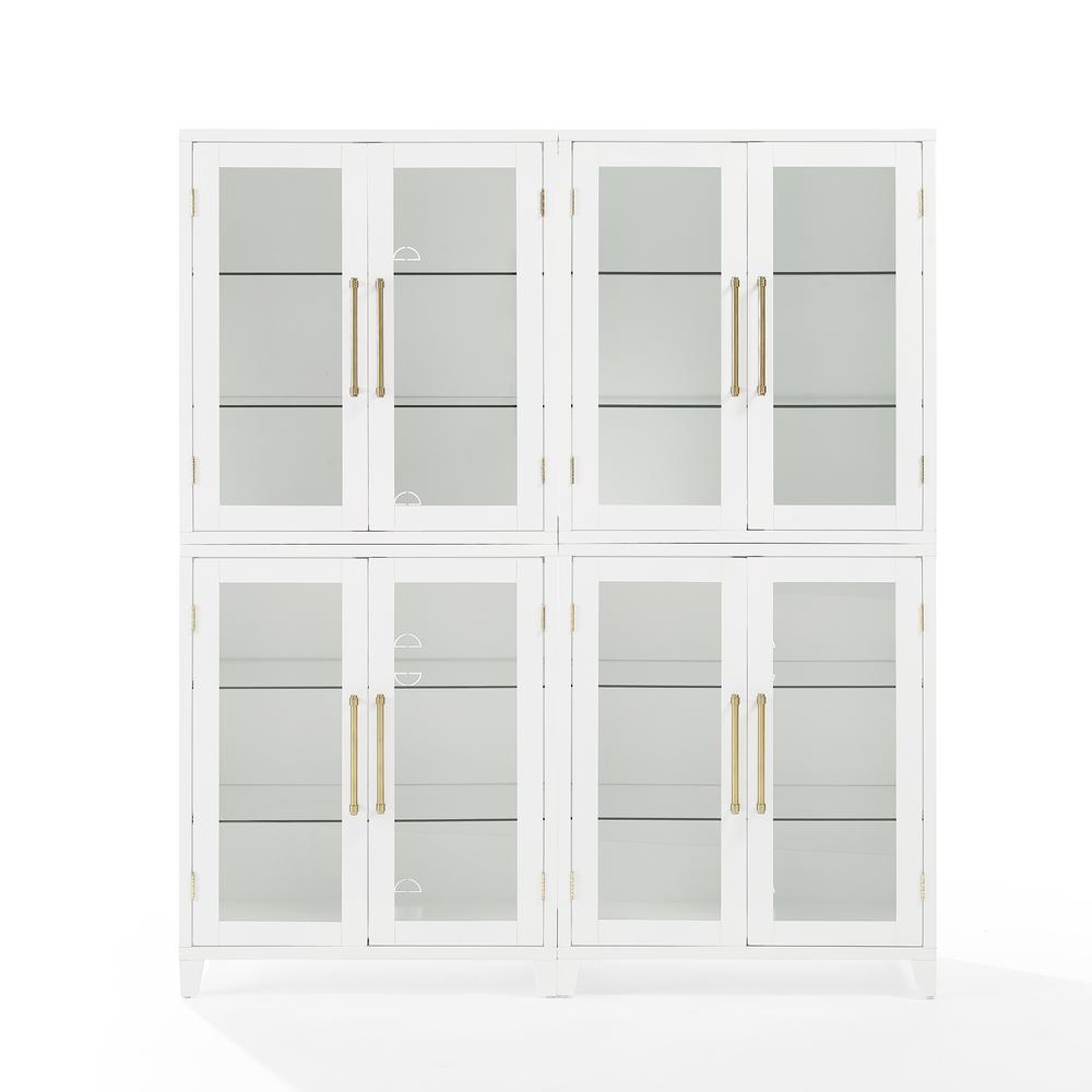 Roarke 2Pc Glass Door Kitchen Pantry Storage Cabinet Set - 2 Pantries