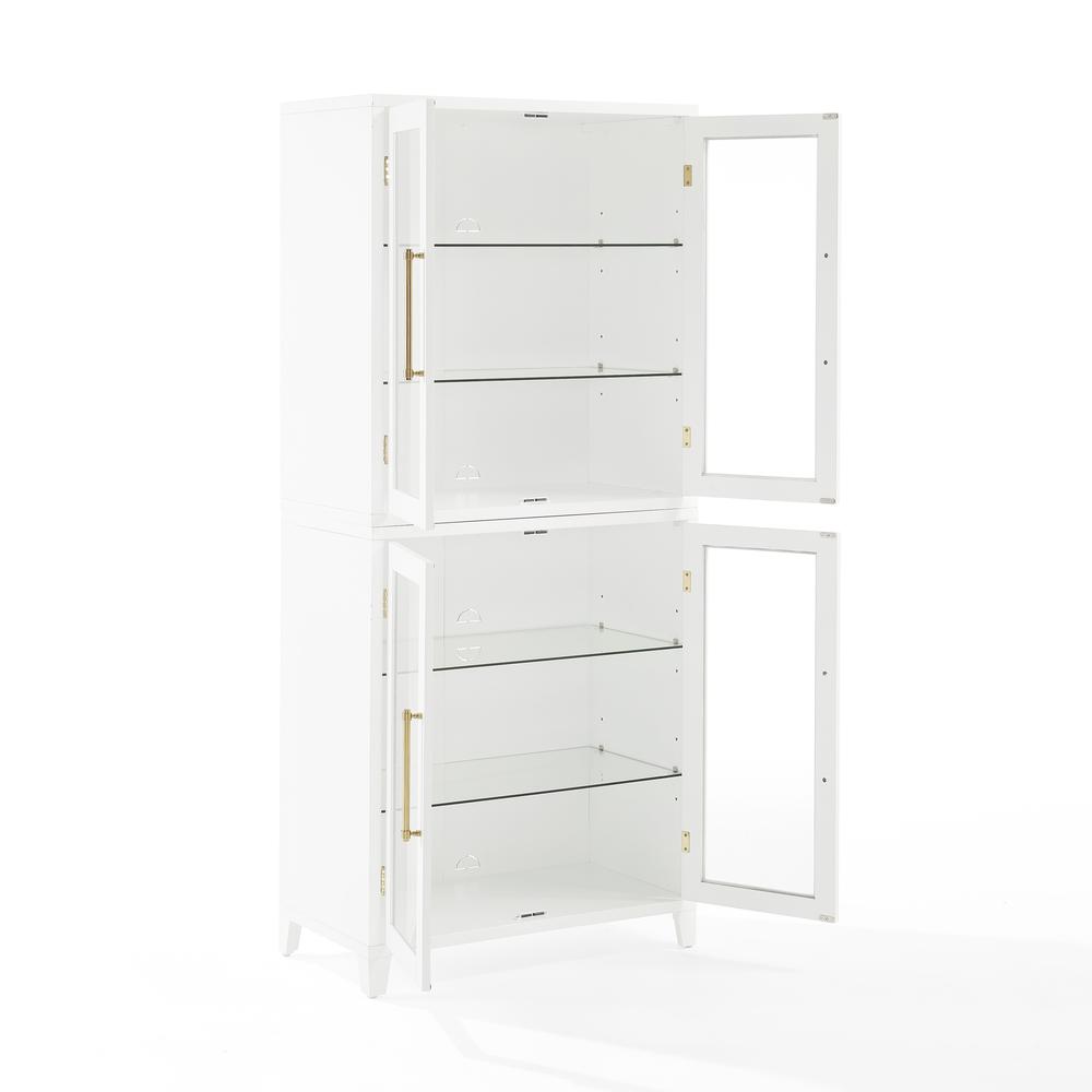 Roarke 2Pc Glass Door Kitchen Pantry Storage Cabinet Set - 2 Pantries