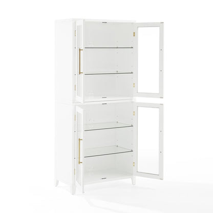 Roarke 2Pc Glass Door Kitchen Pantry Storage Cabinet Set - 2 Pantries