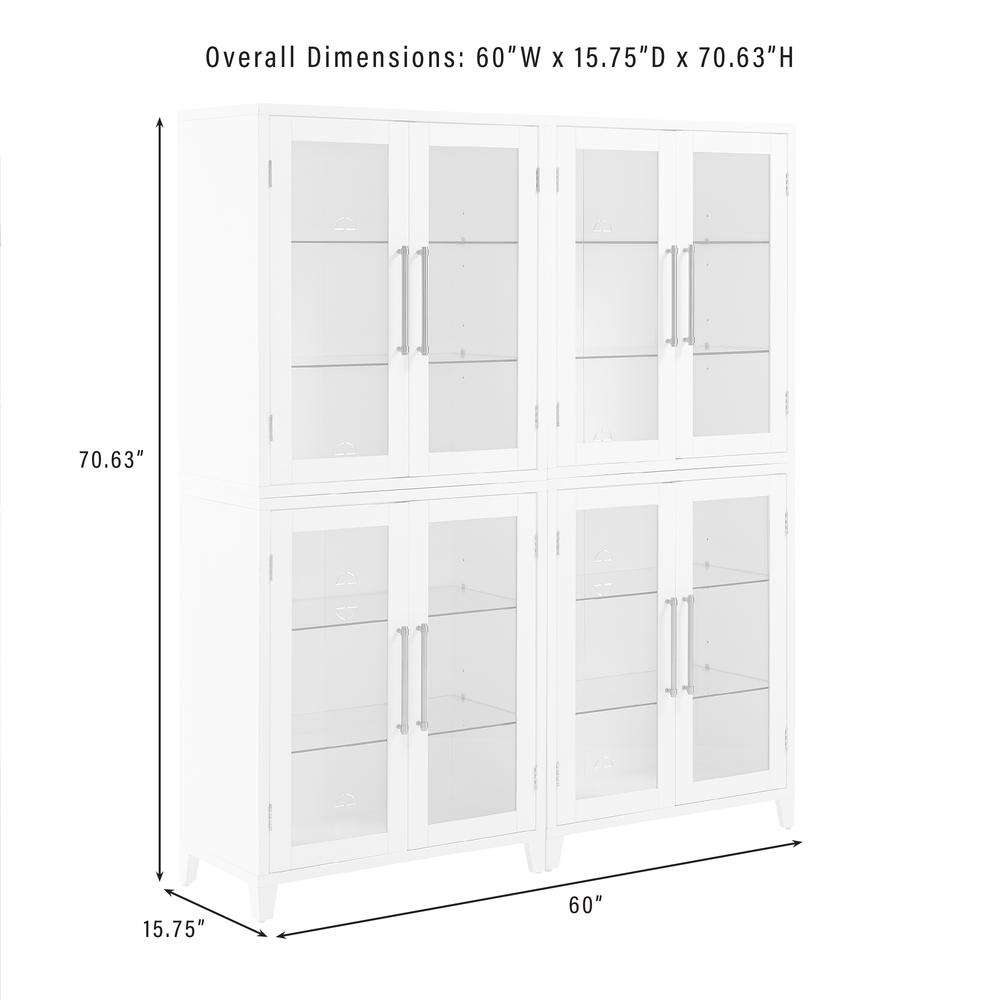 Roarke 2Pc Glass Door Kitchen Pantry Storage Cabinet Set - 2 Pantries