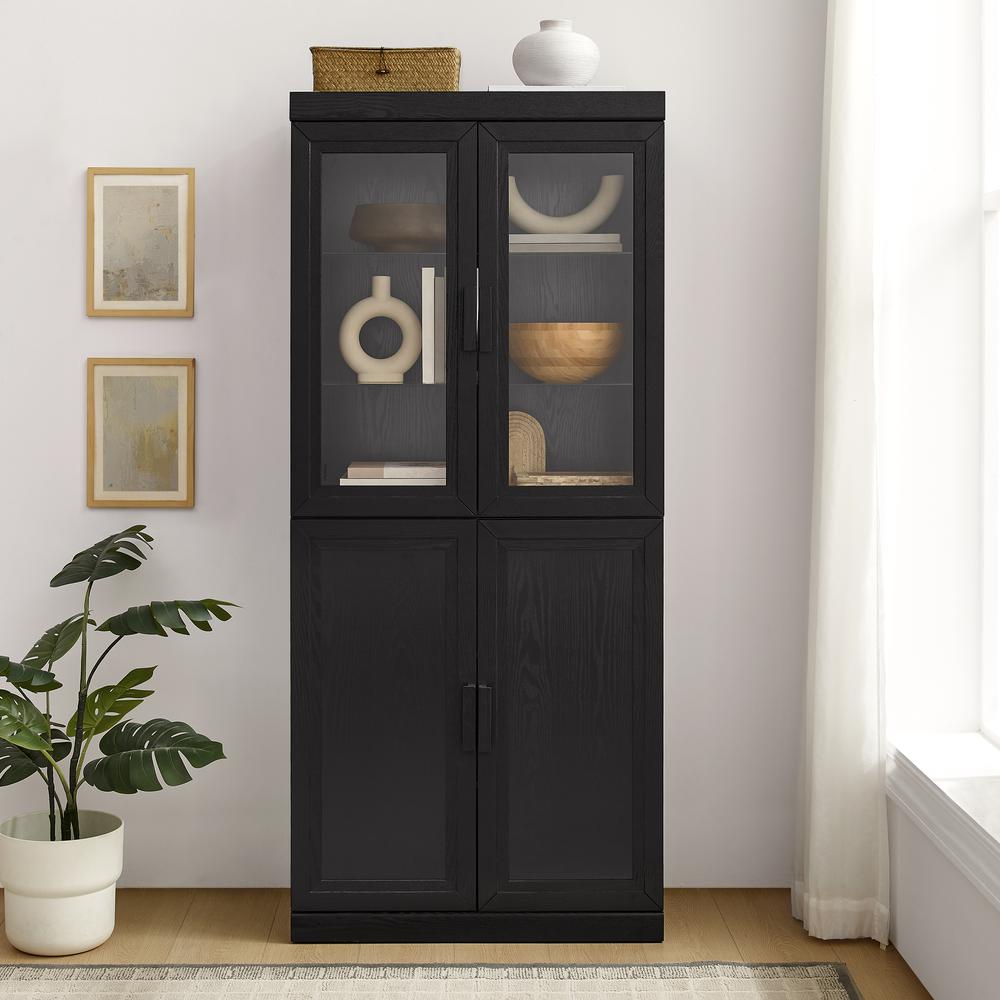 Essen Pantry Storage Cabinet With Glass Door Hutch