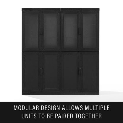 Essen Pantry Storage Cabinet With Glass Door Hutch