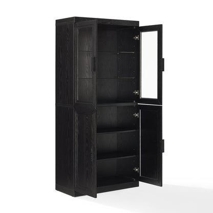 Essen Pantry Storage Cabinet With Glass Door Hutch