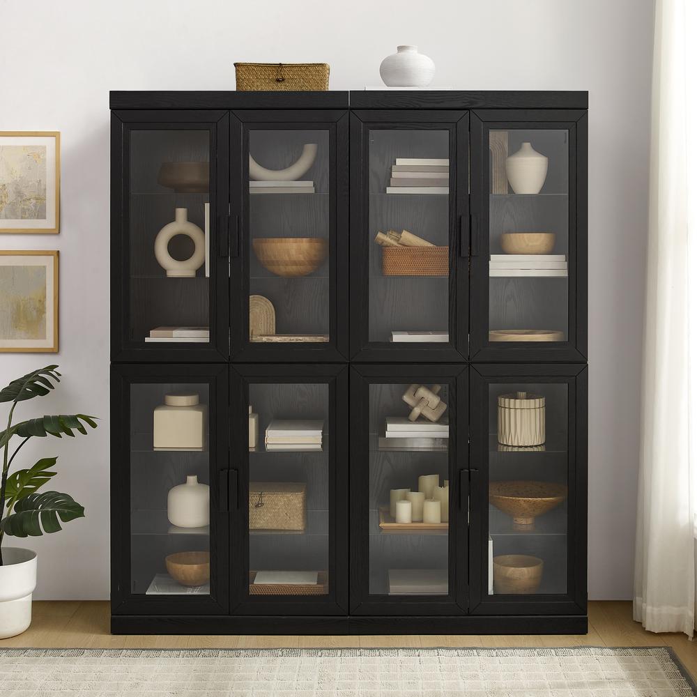 Essen 2Pc Glass Door Kitchen Pantry Storage Cabinet Set - 2 Pantries