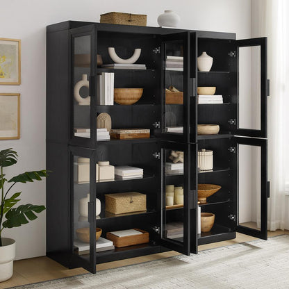 Essen 2Pc Glass Door Kitchen Pantry Storage Cabinet Set - 2 Pantries