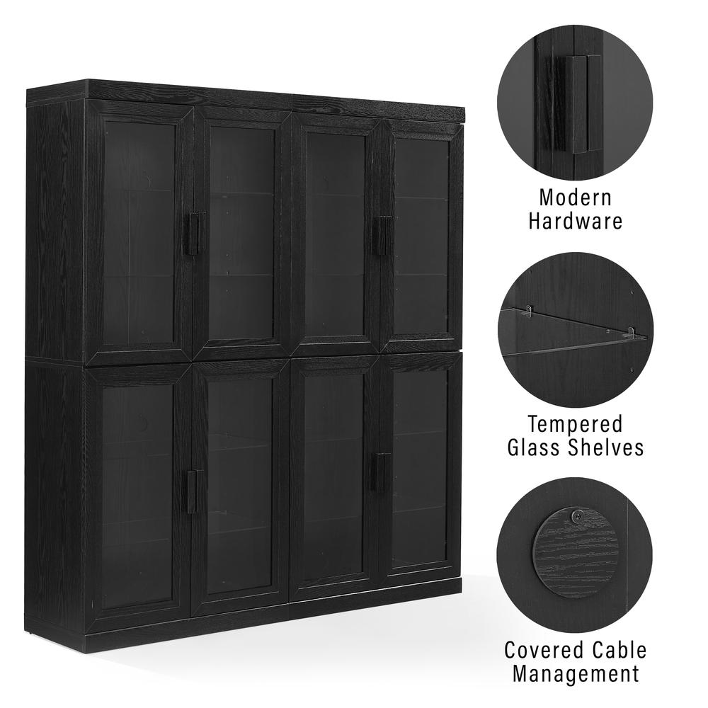 Essen 2Pc Glass Door Kitchen Pantry Storage Cabinet Set - 2 Pantries