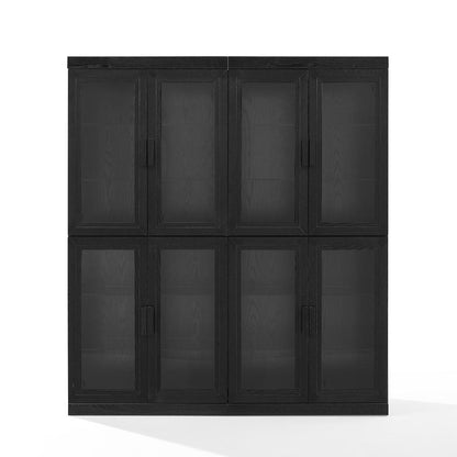 Essen 2Pc Glass Door Kitchen Pantry Storage Cabinet Set - 2 Pantries