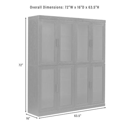 Essen 2Pc Glass Door Kitchen Pantry Storage Cabinet Set - 2 Pantries