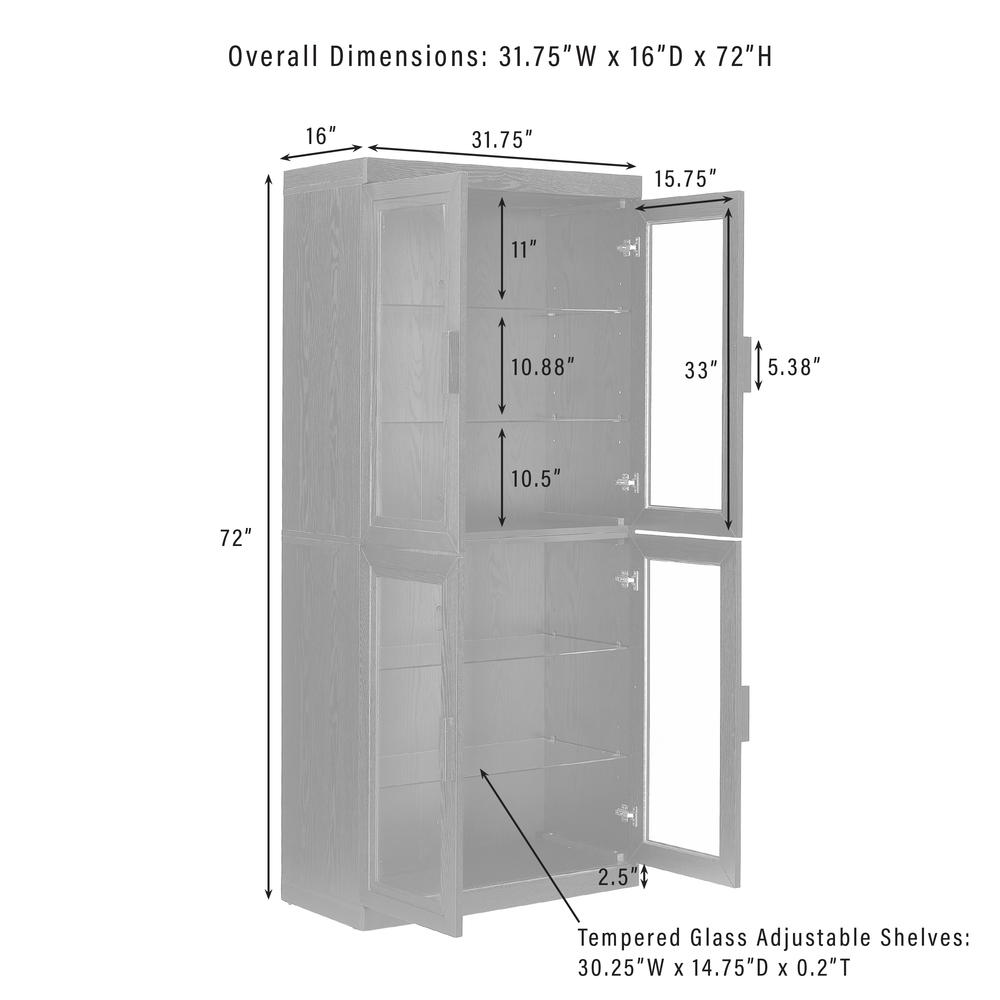 Essen 2Pc Glass Door Kitchen Pantry Storage Cabinet Set - 2 Pantries