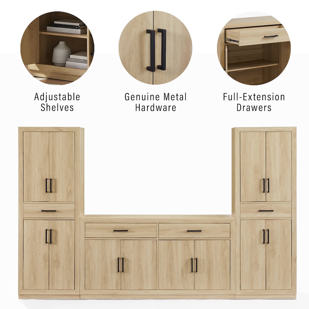 Isla 3-Piece Sideboard And Pantry Set - Sideboard & 2 Pantries