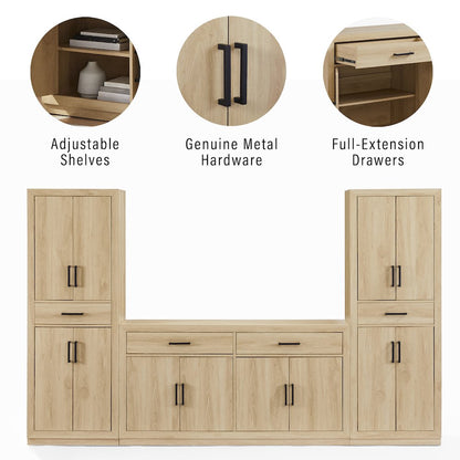 Isla 3-Piece Sideboard And Pantry Set - Sideboard & 2 Pantries
