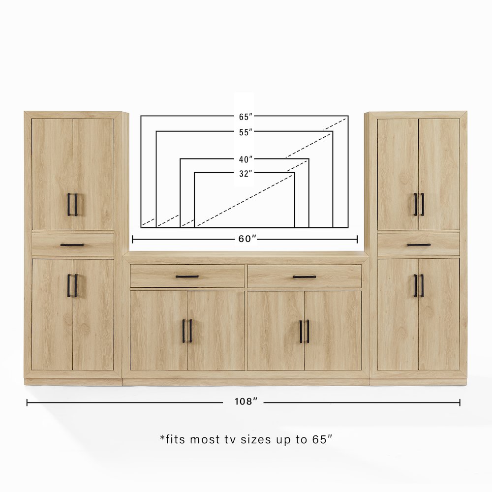 Isla 3-Piece Sideboard And Pantry Set - Sideboard & 2 Pantries