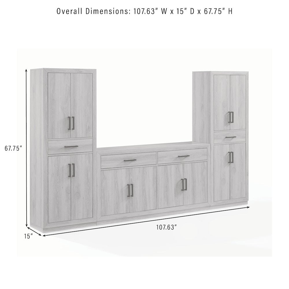 Isla 3-Piece Sideboard And Pantry Set - Sideboard & 2 Pantries