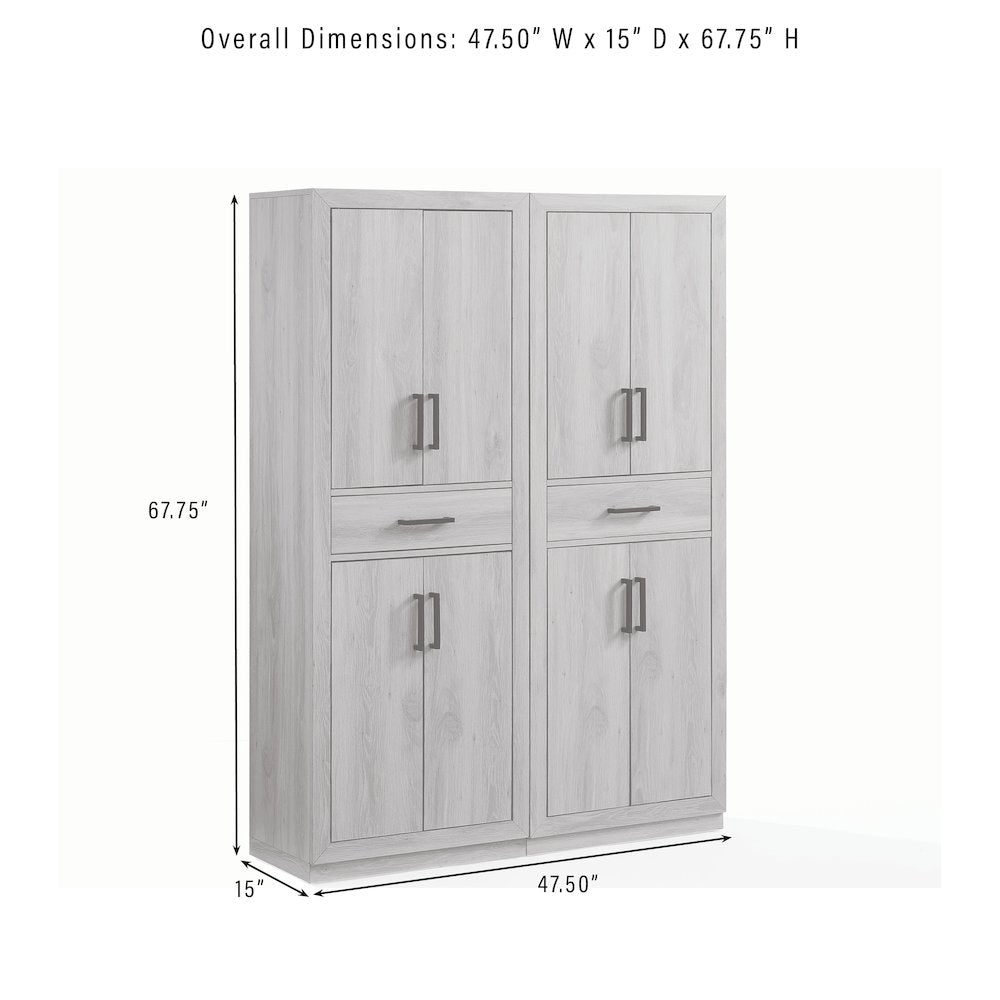 Isla 2-Piece Kitchen Storage Pantry Set - 2 Pantries