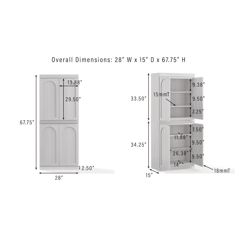Marco 2-Piece Kitchen Pantry Storage Cabinet Set - 2 Pantries