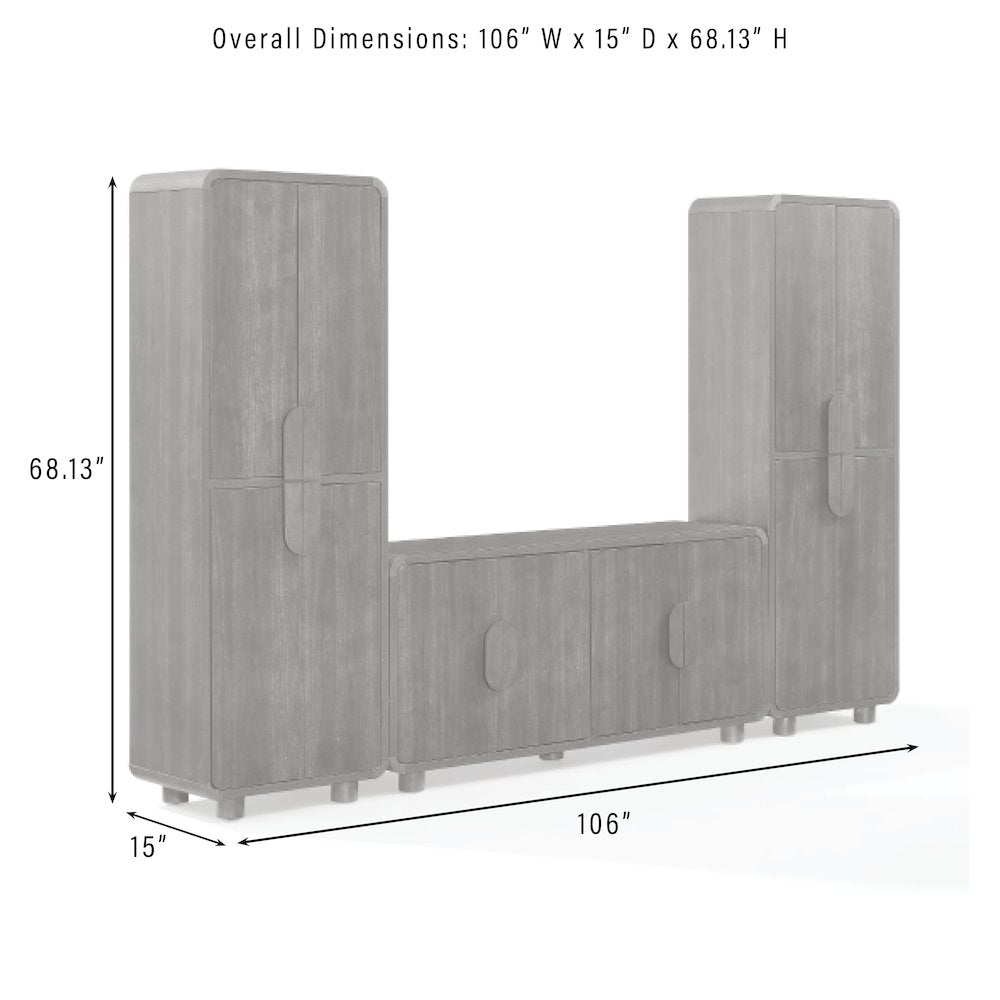 Millie 3-Piece Sideboard And Pantry Set - Sideboard & 2 Pantries