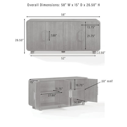 Millie 3-Piece Sideboard And Pantry Set - Sideboard & 2 Pantries