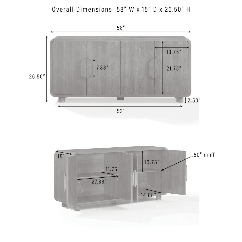 Millie 3-Piece  Entertainment Center - Sideboard & 2 Pantries