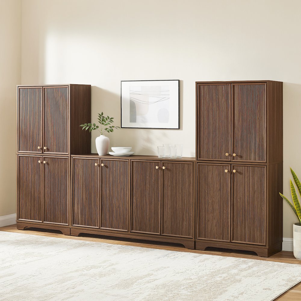 Naomi 3-Piece Sideboard And Pantry Set - Sideboard & 2 Pantries