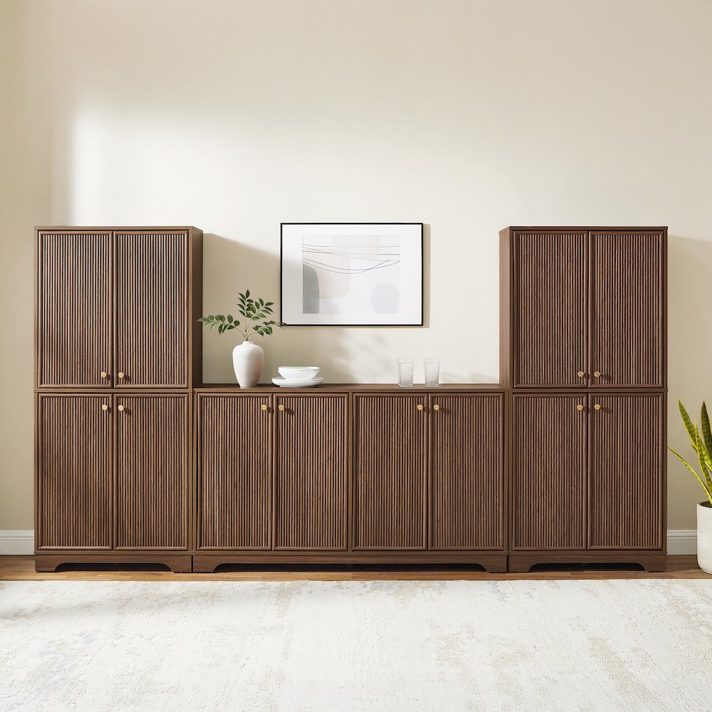 Naomi 3-Piece Sideboard And Pantry Set - Sideboard & 2 Pantries